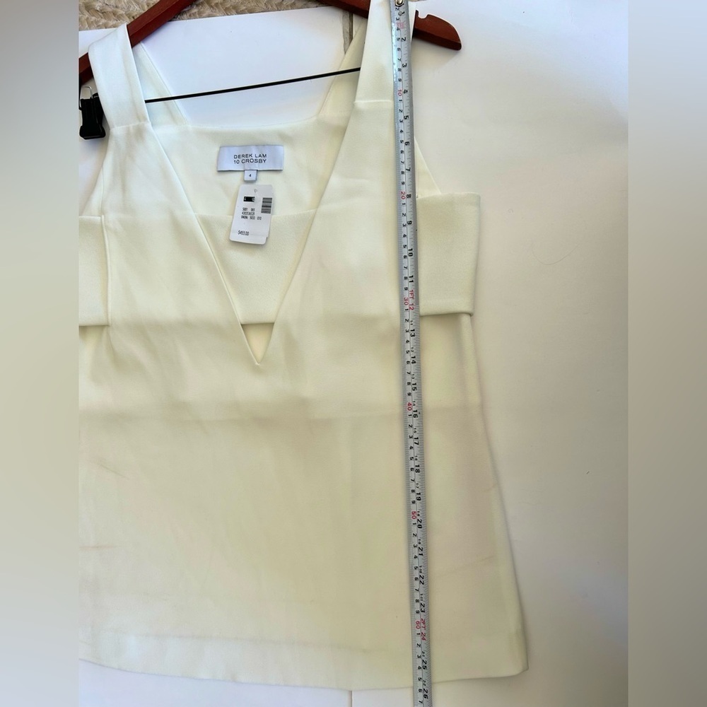 Derek Lam 10 Crosby Women's Sz 4 White Downtown Cut-Out Crepe Tank $455 - Picture 10 of 10
